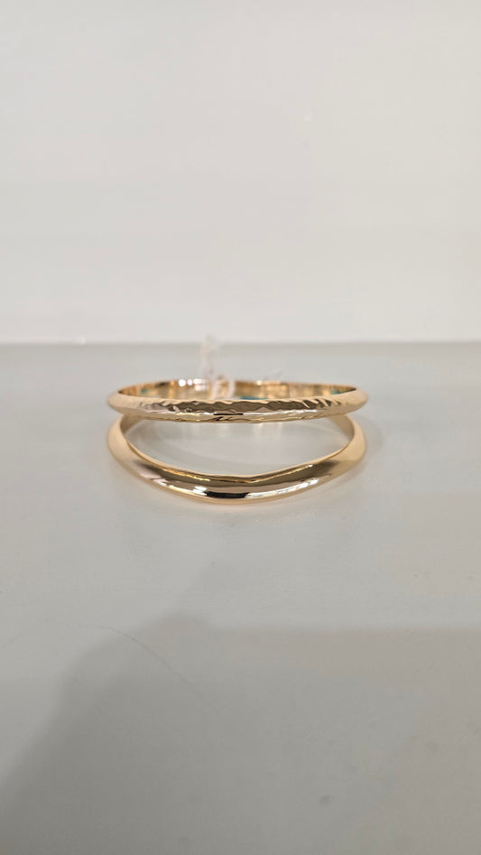 Bracelet Dual Line Hammered- Gold