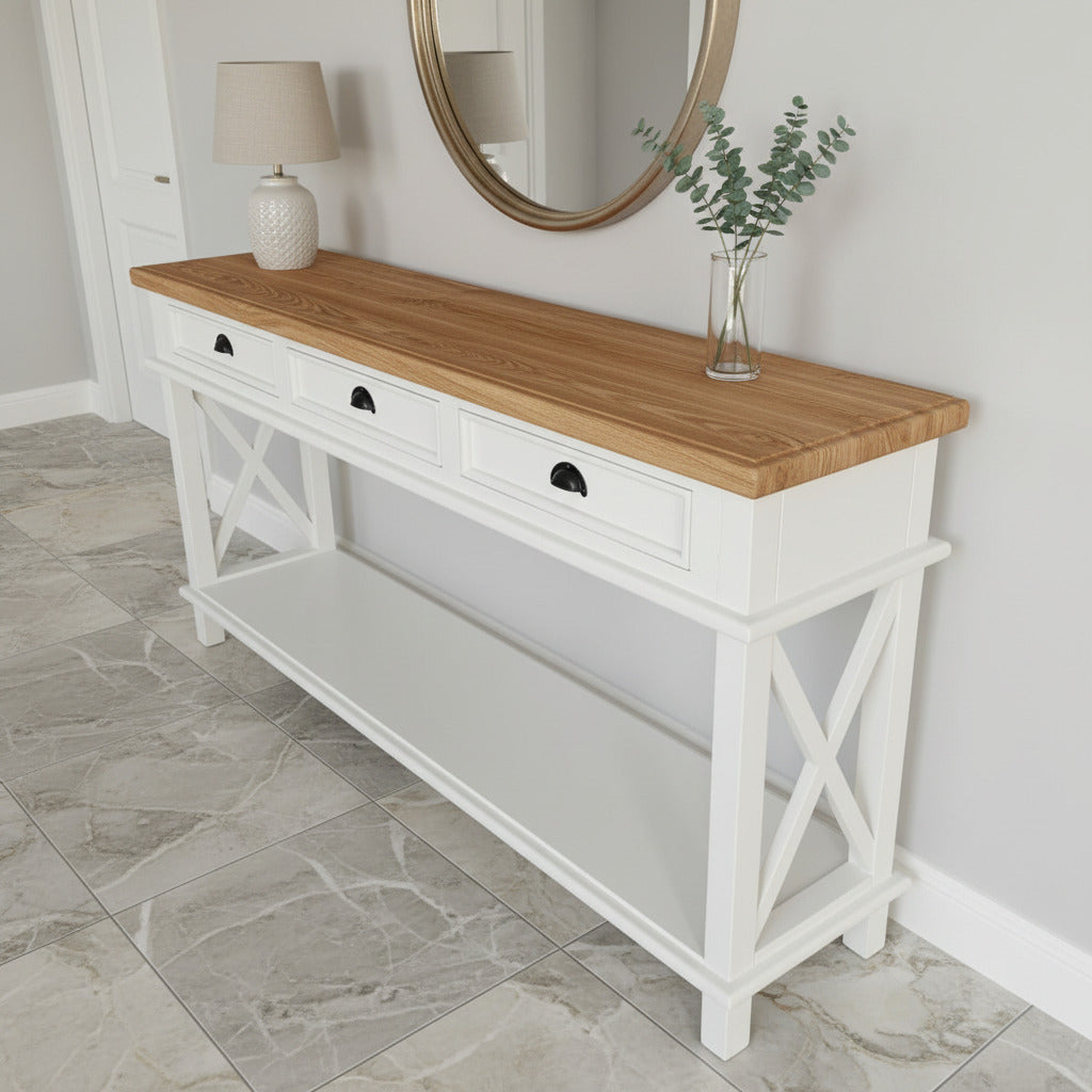 Coastal 3 Drawer Console