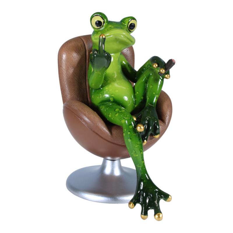 Frog With Attitude on Swivel Chair