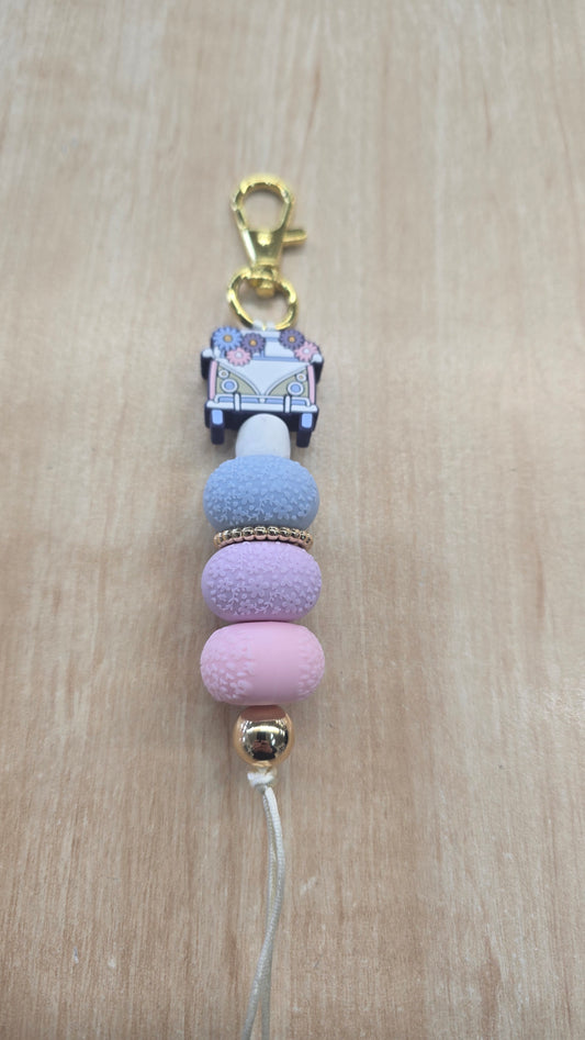 Beaded Hanging Keyring-Kombi Days