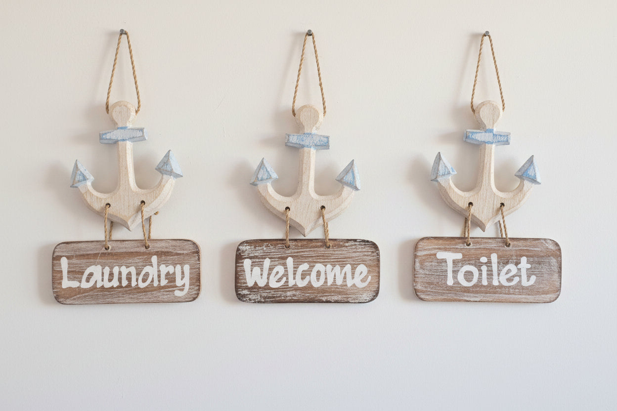 Wooden Anchor Sign Set