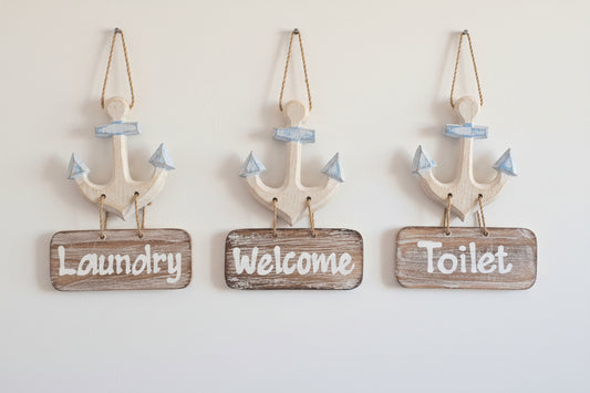 Wooden Anchor Sign Set