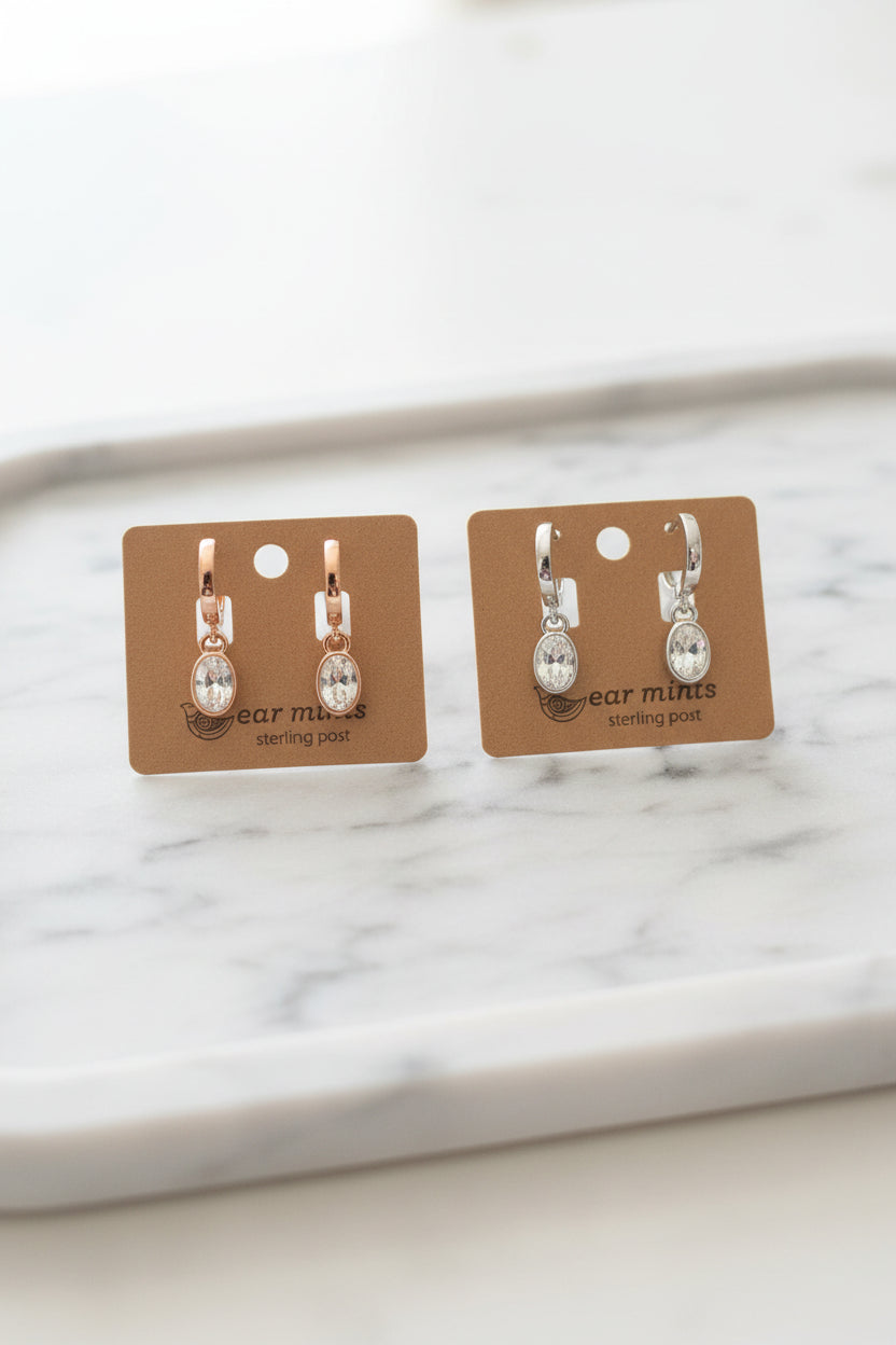 Clear Crystal Drop Earrings