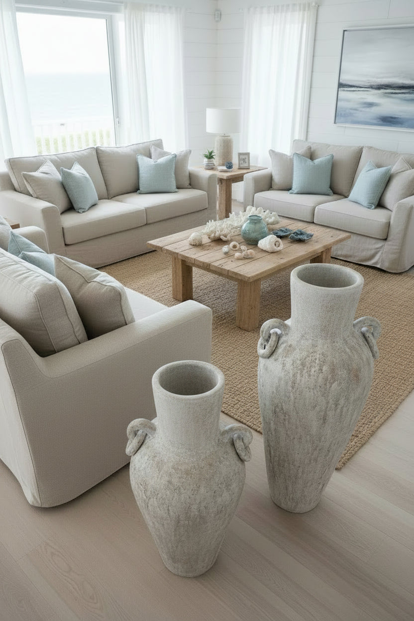 Pluru Floor Vase- Off White