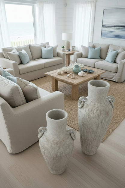Pluru Floor Vase- Off White