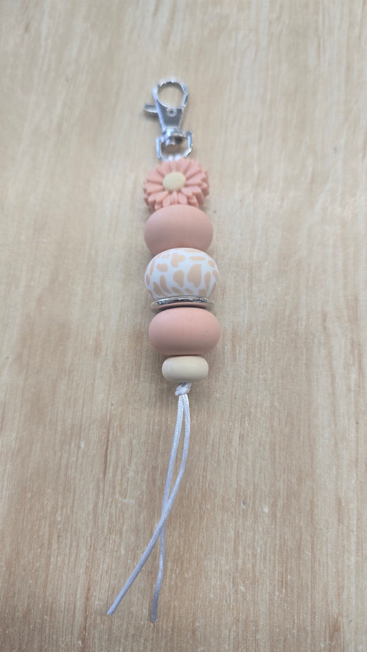 Hanging Beaded Keyring-Peachy