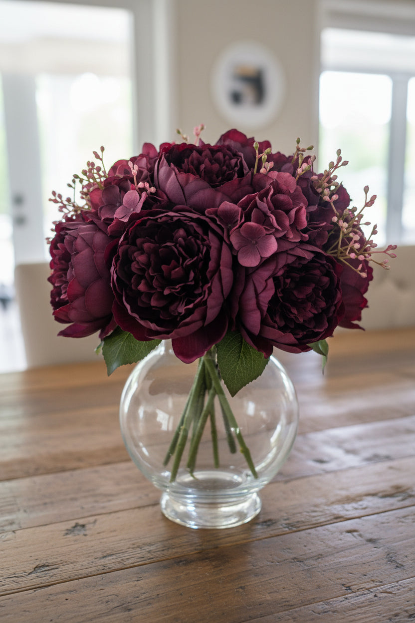 Peony Bunch- Burgundy