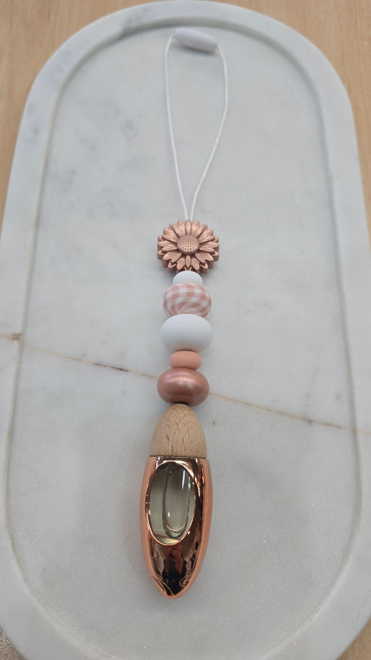 Beaded Hanging Diffuser-Rose Gold Daisy