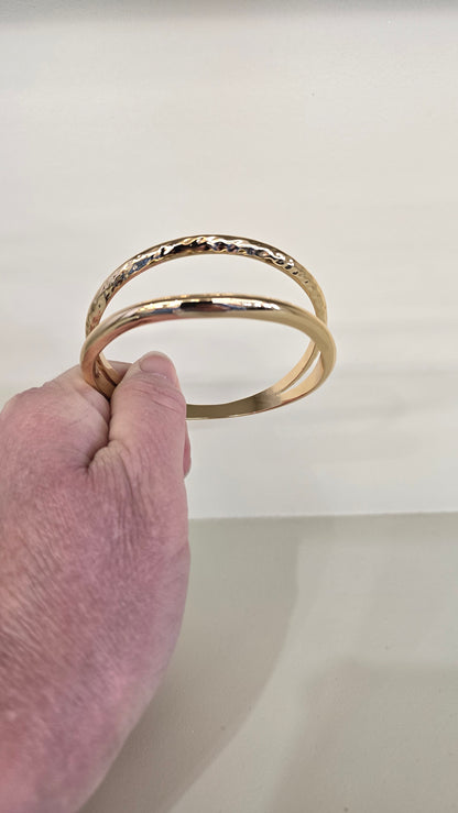 Bracelet Dual Line Hammered- Gold