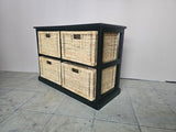 Rattan Storage Unit 4 Drawer- Black