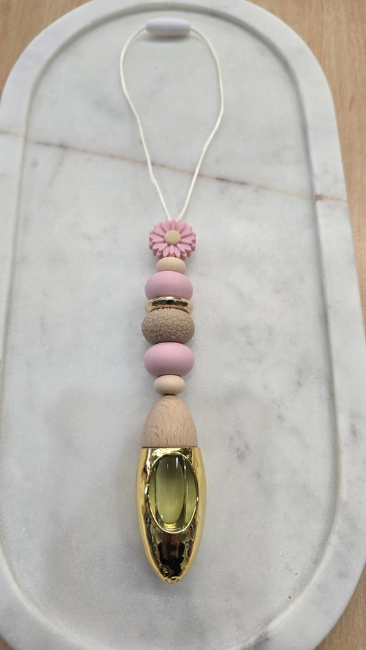 Beaded Hanging Diffuser-Pink Daisy