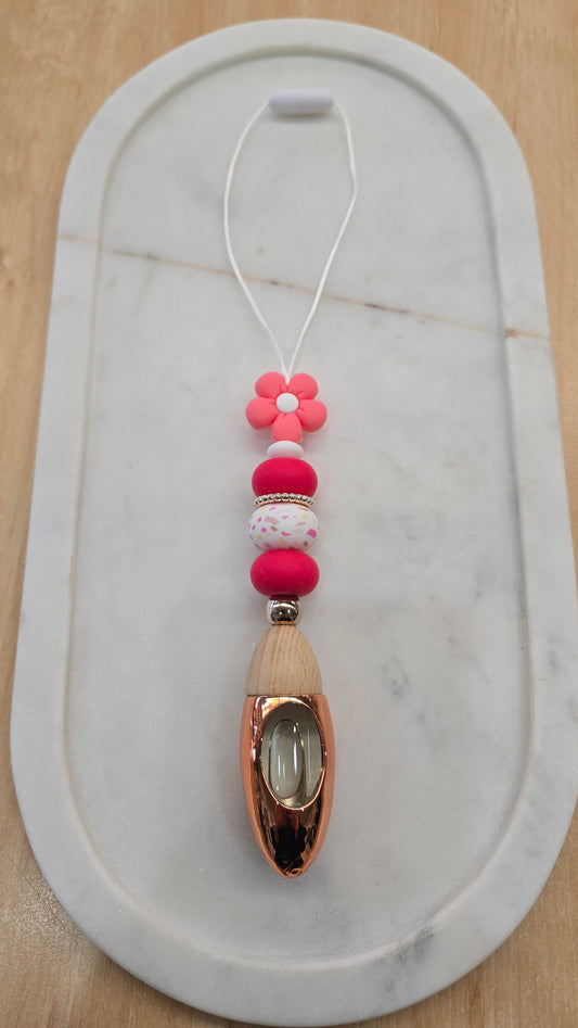 Beaded Hanging Diffuser-Coral Flower