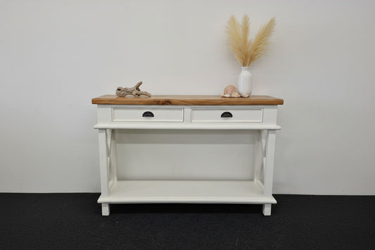 Coastal Cross Console 2 Drawer