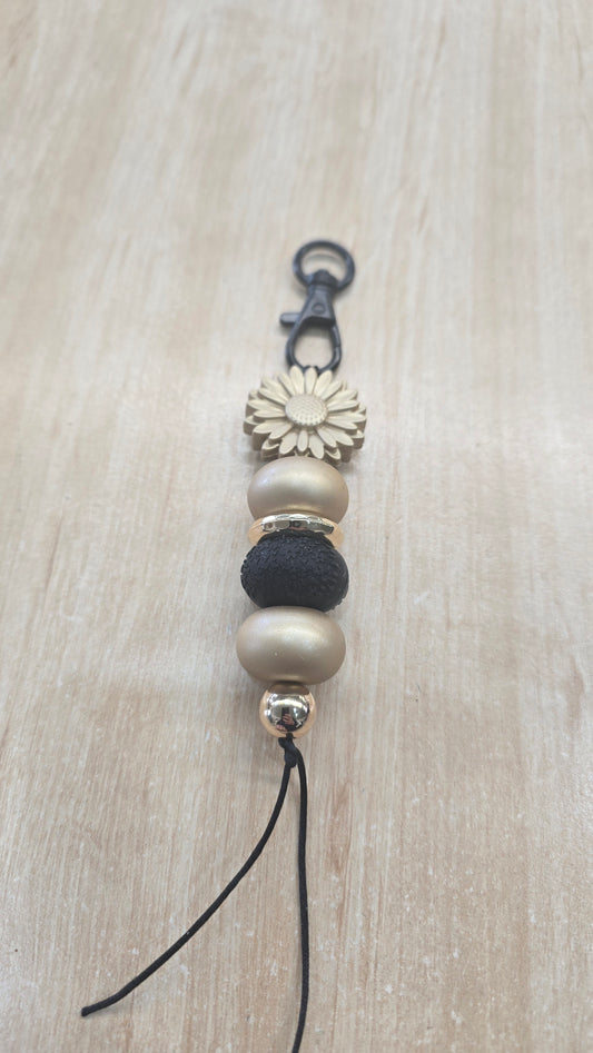 Beaded Hanging Keyring-Almost All Gold