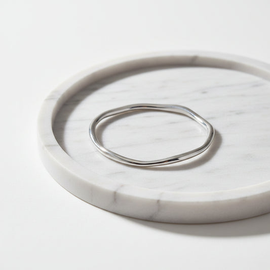 Simple Irregular Shape Silver Bangle