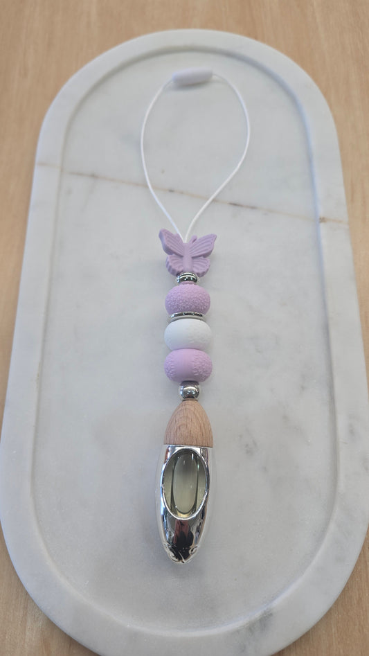 Beaded Hanging Diffuser-Purple Butterfly