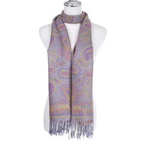 Scarf- Grey Paisley