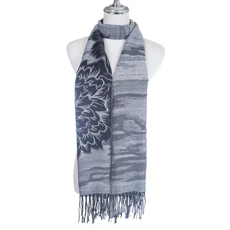 Scarf-Grey Black Floral
