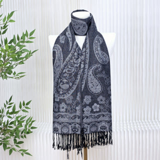 Scarf Floral-Black