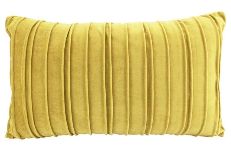 Cushion Cover Pleated Velvet-Gold