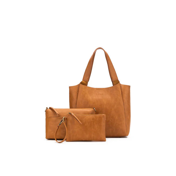 Grand Evelyn 3 Piece Handbag Set-Tan