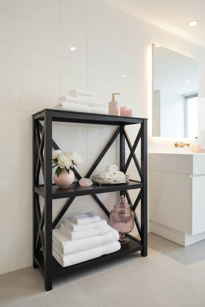 Hampton's Black Cross Bookcase