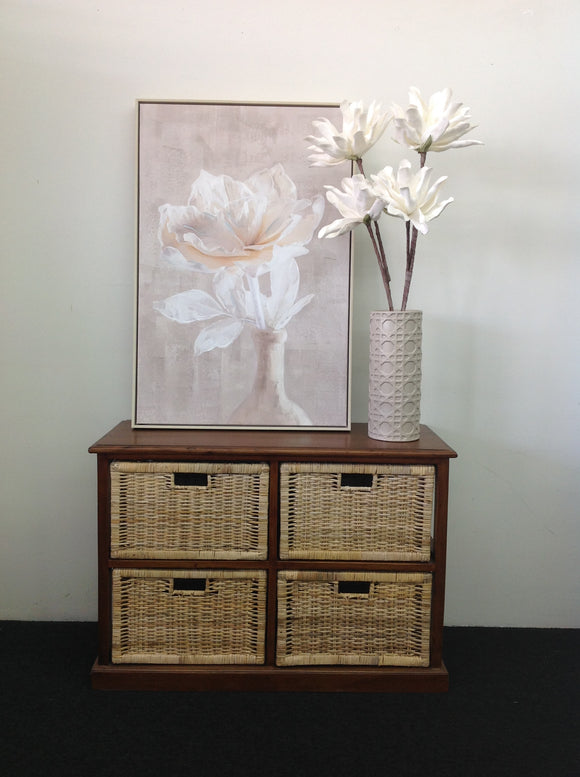 Rattan Storage Unit 4 Drawer