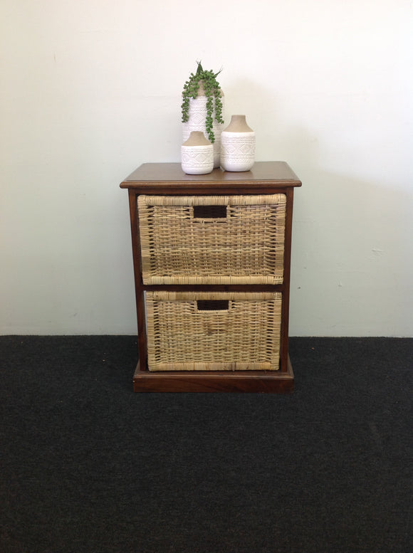 Rattan Storage 2 Drawer