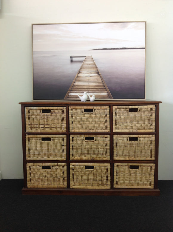 Rattan Storage Unit 9 Drawer