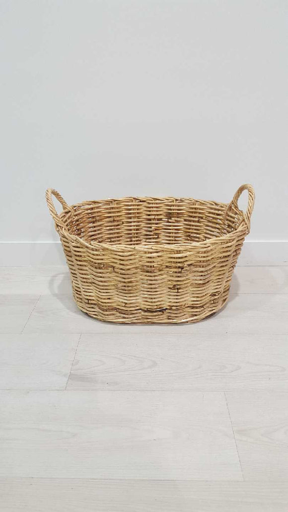 Oval Laundry Basket- Natural